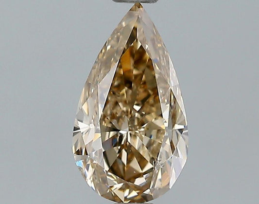 GIA 1.01 Fancy Light Yellowish Brown-SI2 Pear Diamond