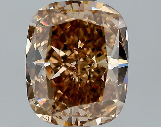 GIA 1.24 Fancy Dark Orange Brown-SI1 Cushion Diamond