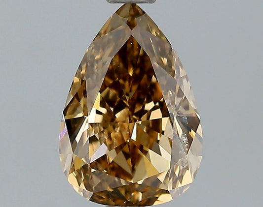 GIA 1.12 Fancy Dark Yellowish Brown-I1 Pear Diamond