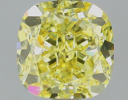 GIA 1.18 Fancy Intense Yellow-SI2 Cushion Diamond