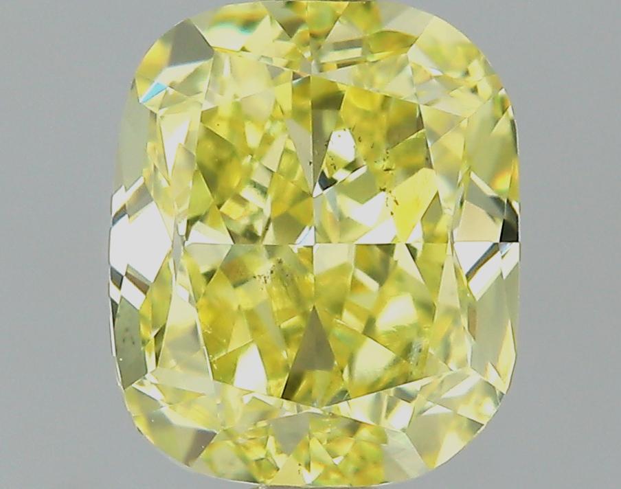 GIA 1.2 Fancy Intense Yellow-SI1 Cushion Diamond