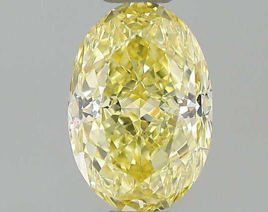 GIA 0.41 Fancy Intense Yellow-VS2 Oval Diamond