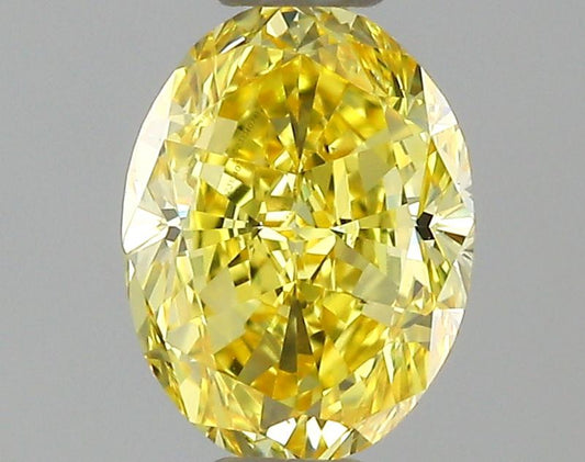 GIA 0.43 Fancy Vivid Yellow-VS2 Oval Diamond