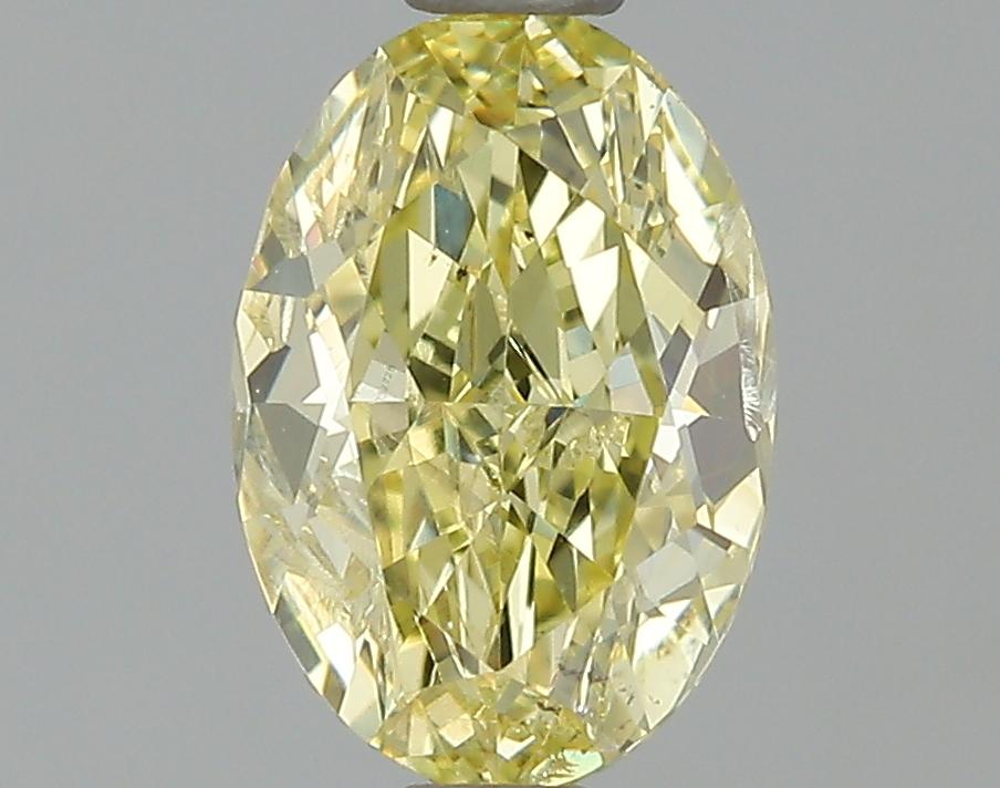 GIA 0.73 Fancy Intense Yellow-I1 Oval Diamond