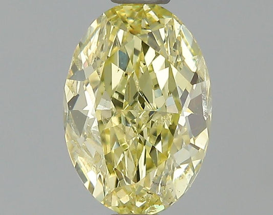 GIA 0.73 Fancy Intense Yellow-I1 Oval Diamond
