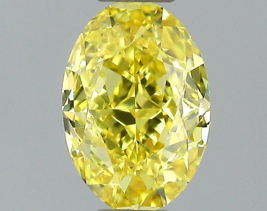 GIA 0.33 Fancy Vivid Yellow-VVS1 Oval Diamond