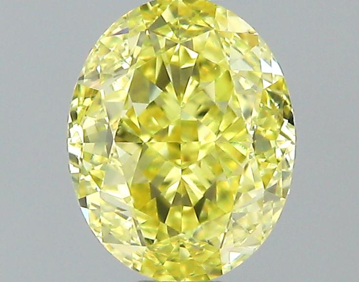 GIA 0.6 Fancy Yellow-VVS2 Oval Diamond