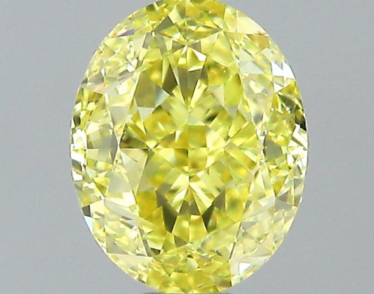 GIA 0.6 Fancy Yellow-VVS2 Oval Diamond