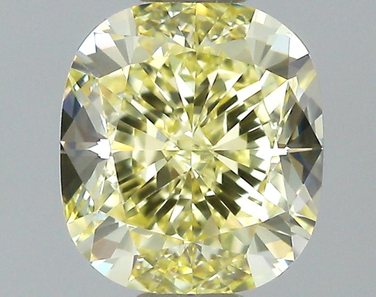 GIA 0.6 Fancy Yellow-VVS2 Cushion Diamond