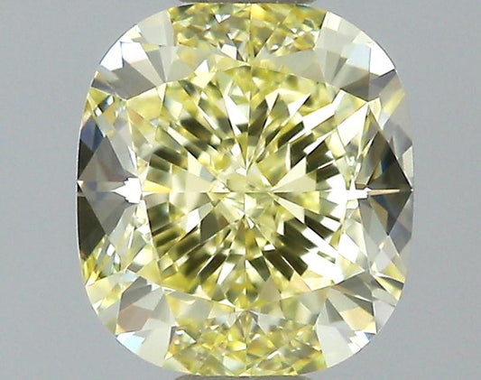 GIA 0.6 Fancy Yellow-VVS2 Cushion Diamond