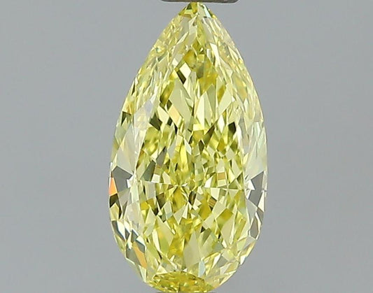 GIA 0.54 Fancy Intense Yellow-I1 Pear Diamond