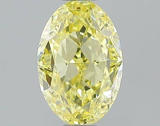 GIA 0.55 Fancy Intense Yellow-VS1 Oval Diamond