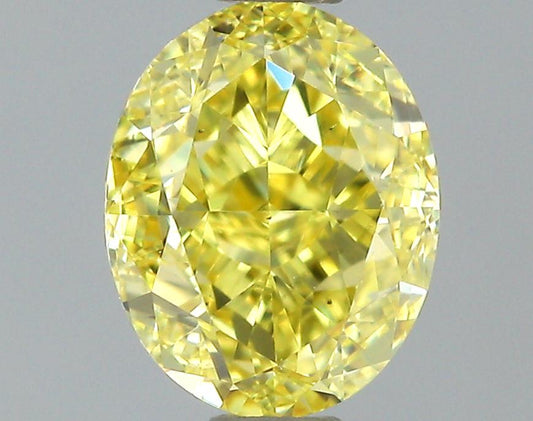GIA 0.8 Fancy Intense Yellow-VS2 Oval Diamond