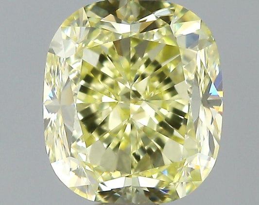 GIA 0.7 Fancy Yellow-VVS2 Cushion Diamond