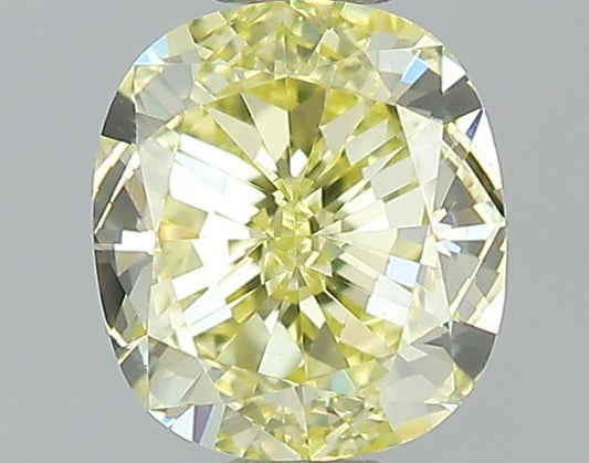 GIA 0.58 Fancy Yellow-VVS1 Cushion Diamond