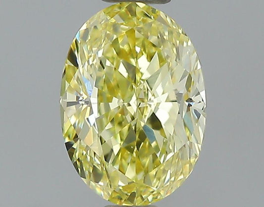 GIA 0.71 Fancy Yellow-VVS2 Oval Diamond