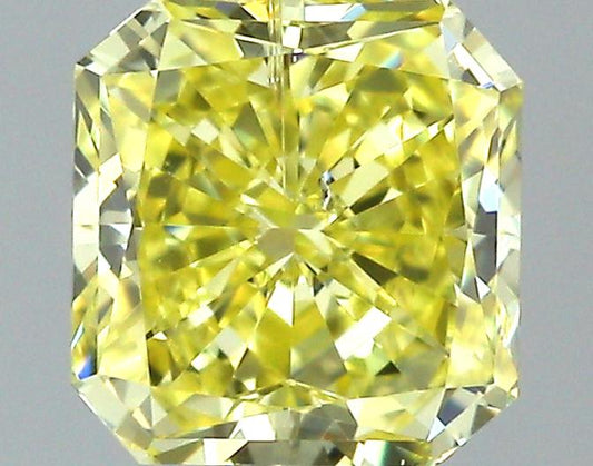 GIA 0.42 Fancy Intense Yellow-I2 Radiant Diamond