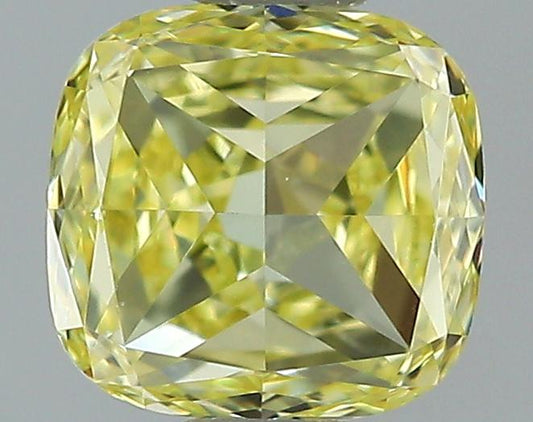 GIA 0.44 Fancy Yellow-VVS1 Cushion Diamond
