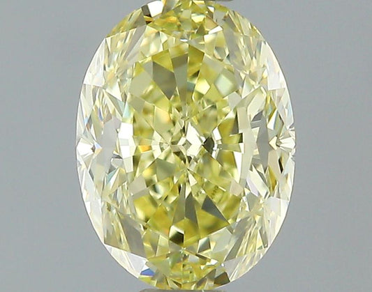 GIA 0.6 Fancy Yellow-VVS2 Oval Diamond
