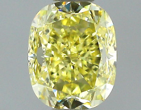 GIA 0.52 Fancy Yellow-VVS2 Cushion Diamond