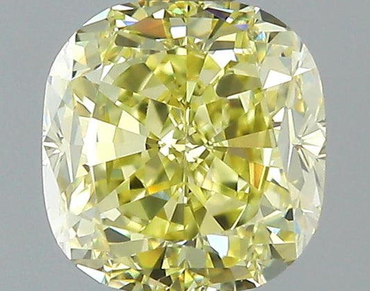 GIA 0.57 Fancy Yellow-VS2 Cushion Diamond