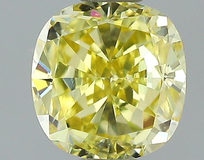 GIA 0.47 Fancy Intense Yellow-VVS2 Cushion Diamond
