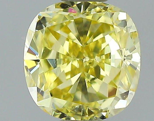 GIA 0.47 Fancy Intense Yellow-VVS2 Cushion Diamond