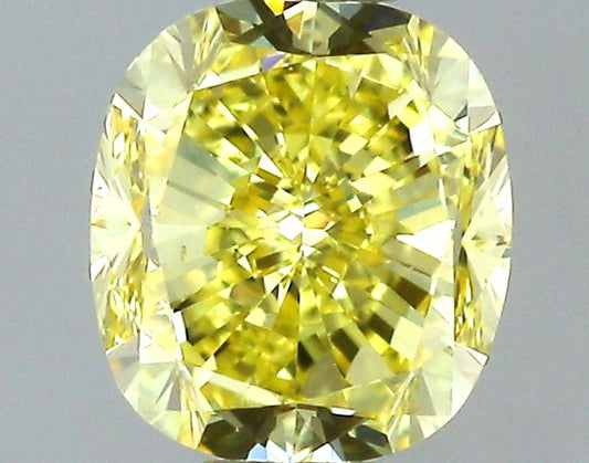 GIA 0.41 Fancy Intense Yellow-VS1 Cushion Diamond