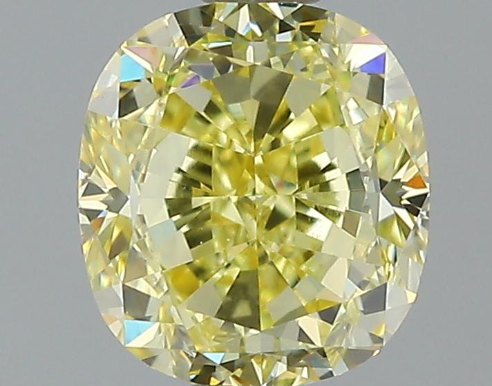 GIA 0.8 Fancy Intense Yellow-VVS2 Cushion Diamond