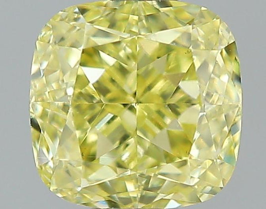 GIA 0.51 Fancy Yellow-VS1 Cushion Diamond