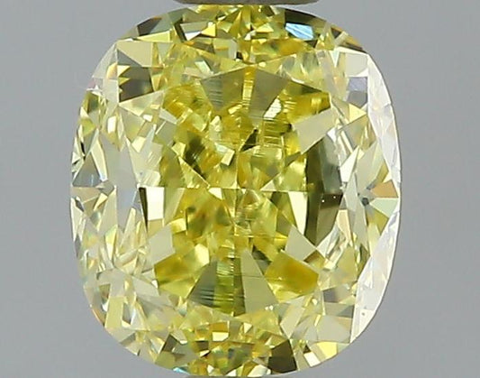 GIA 0.72 Fancy Intense Yellow-VS1 Cushion Diamond