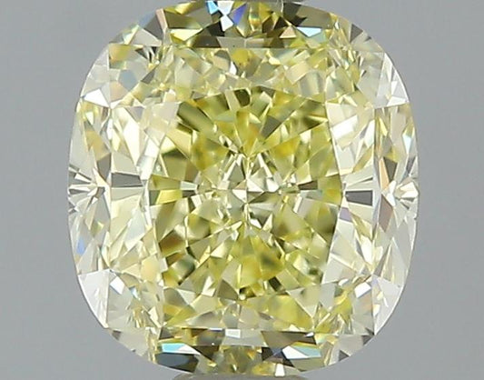 GIA 0.71 Fancy Yellow-VS2 Cushion Diamond