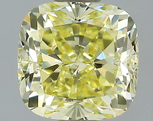 GIA 0.61 Fancy Yellow-VVS2 Cushion Diamond