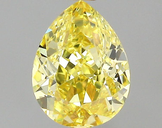 GIA 0.39 Fancy Intense Yellow-VVS1 Pear Diamond