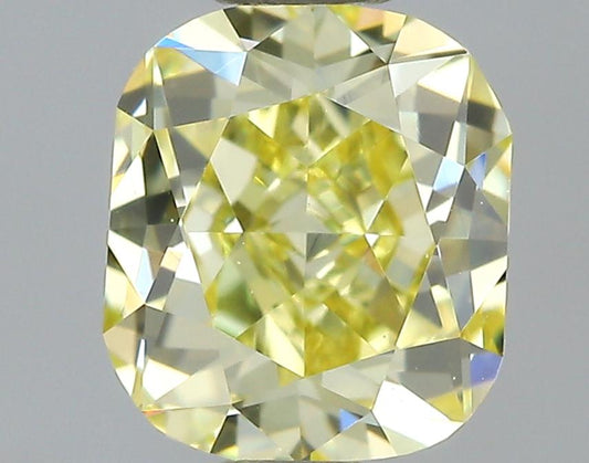GIA 0.64 Fancy Yellow-VS1 Cushion Diamond