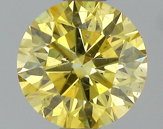 GIA 0.41 Fancy Intense Yellow-I1 Round Diamond