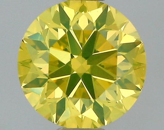 GIA 0.44 Fancy Intense Yellow-VS2 Round Diamond