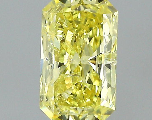 GIA 0.33 Fancy Intense Yellow-I2 Radiant Diamond