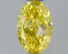 GIA 0.53 Fancy Intense Yellow-I3 Oval Diamond