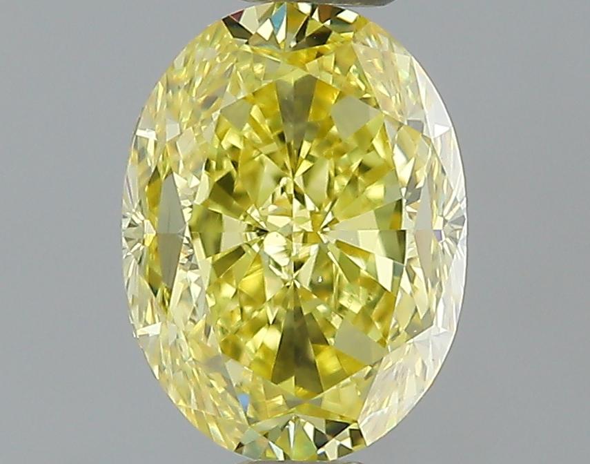 GIA 0.78 Fancy Intense Yellow-SI1 Oval Diamond