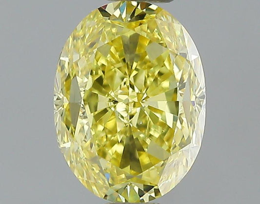 GIA 0.78 Fancy Intense Yellow-SI1 Oval Diamond