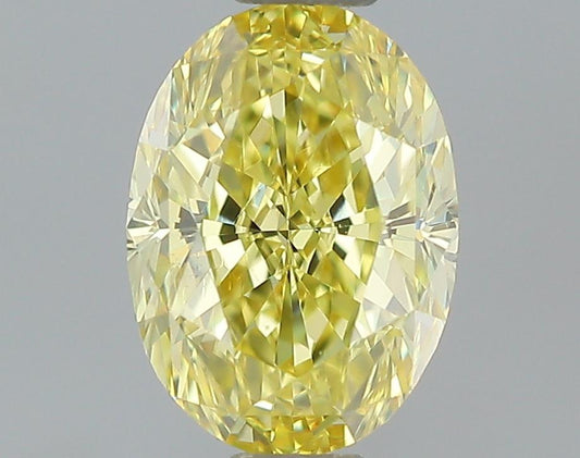 GIA 0.62 Fancy Intense Yellow-VVS2 Oval Diamond