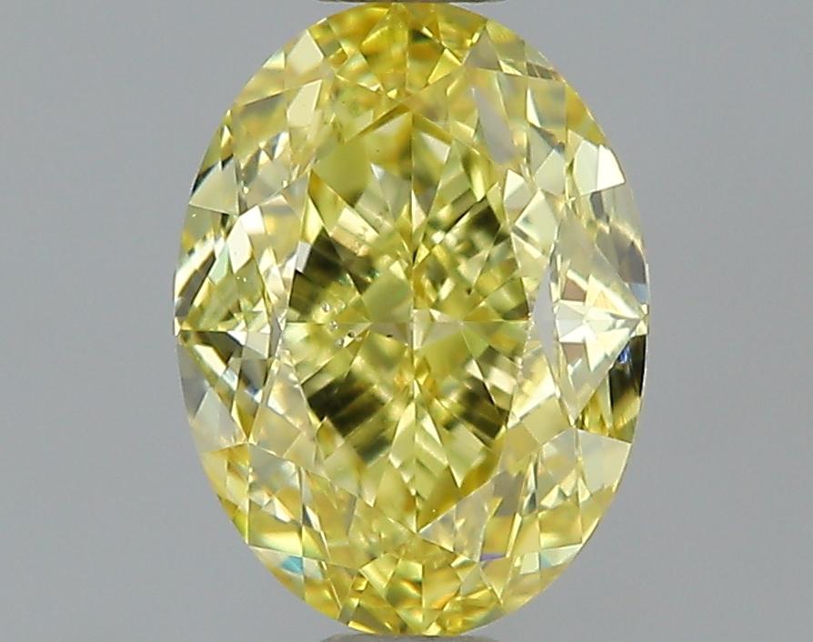 GIA 0.89 Fancy Intense Yellow-SI1 Oval Diamond