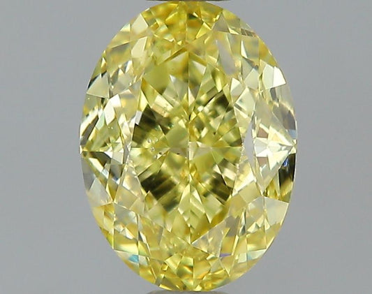 GIA 0.89 Fancy Intense Yellow-SI1 Oval Diamond