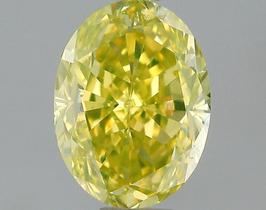 GIA 0.55 Fancy Intense Yellow-VS1 Oval Diamond