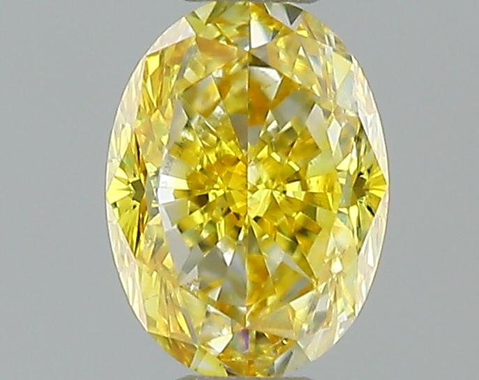 GIA 0.3 Fancy Vivid Yellow-SI1 Oval Diamond