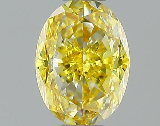 GIA 0.3 Fancy Vivid Yellow-SI1 Oval Diamond