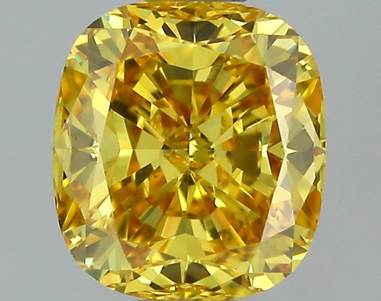 GIA 0.57 Fancy Deep Orangy Yellow-VS2 Cushion Diamond