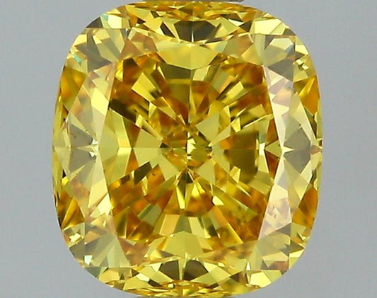 GIA 0.57 Fancy Deep Orangy Yellow-VS2 Cushion Diamond