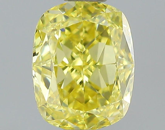 GIA 0.65 Fancy Intense Yellow-VVS1 Cushion Diamond